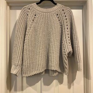 Chenille Balloon Sleeve Relaxed Sweater